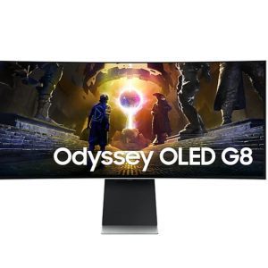 Монитор Samsung LS34DG850, 34″ 3440 x 1440, OLED, 2xUSB C, Mini DP, Micro HDMI 2.1, Тонколони, Silver