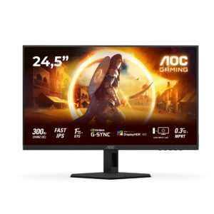 Монитор AOC 25G4SRE, 24.5″, 1920×1080, Fast IPS WLED, 2xHDMI, DP, Adaptive Sync, FlickerFree, Tilt
