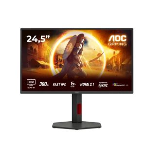 Монитор AOC Q25G4SR, 24.5″, 2560×1440, IPS, 2xHDMI, DP, Tilt, Height Adjust, Pivot, Swivel