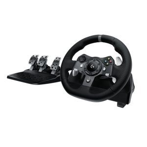 Logitech G920 Driving Force Racing Wheel, Xbox One, PC, 900° Rotation, Dual Motor Force Feedback, Adjustable Pedals, Leather