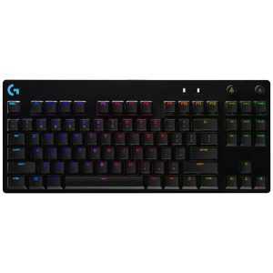 Logitech G Pro TKL Keyboard, GX Clicky, Lightsync RGB, Detachable Cable, 3-Step Angle Adjustment, 12 Programmable F Keys, Black