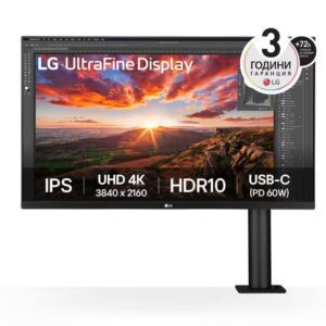 Монитор LG 32UN880K-B, 31.5″, 3840×2160, IPS, USB Type-C (PD 60W), HDMI, DisplayPort, Тонколони 5Wx2, Black