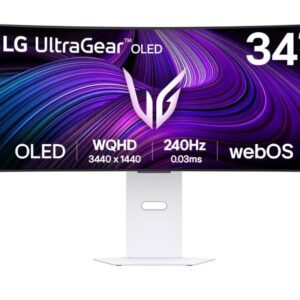 Монитор LG 34GX90SA-W, 34″, WQHD (3440×1440), OLED, HDMI, DisplayPort, USB-C (PD 65W), Тонколони