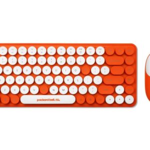 PackardBell The Dot Combo, PBA 600, BT Keyboard and mouse, Ergonomic Slim Design, Quiet Keys, US layout, Orange