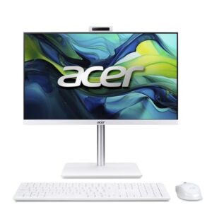 Acer Aspire C24-A, 23.8'' FHD IPS AiO 120Hz, Intel Core i5-13420H (up to 4.60GHz, 12MB), 16GB DDR4 (1 slot free), 512GB SSD, no DVD, Intel UHD, HDMI, RG-45, WiFi 6, BT 5.0, Glan, Ergo stand w Height Adj., 5MPCam+mic, KBD& Mouse Wireless, NO OS, White