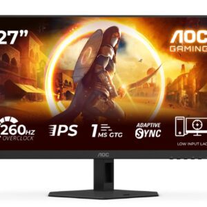 AOC 27G4ZRE, 27" Fast IPS WLED, 1920x1080@260Hz (OC, Native 240Hz), 1ms GtG, 0.3ms MPRT, 300cd m/2, 1000:1, Adaptive Sync, FlickerFree, Anti Blue Light, Tilt, 2xHDMI, DP