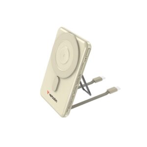 Verbatim Charge 'n' Go 2C Power Bank Magnetic Wireless 5000mAh with 2 USB-C Cables & Stand Gold